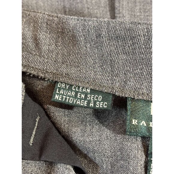 Vintage Lauren Ralph Lauren Gray Wool-Blend Maxi Pencil Skirt Dark Academia - 8 - Picture 3 of 6